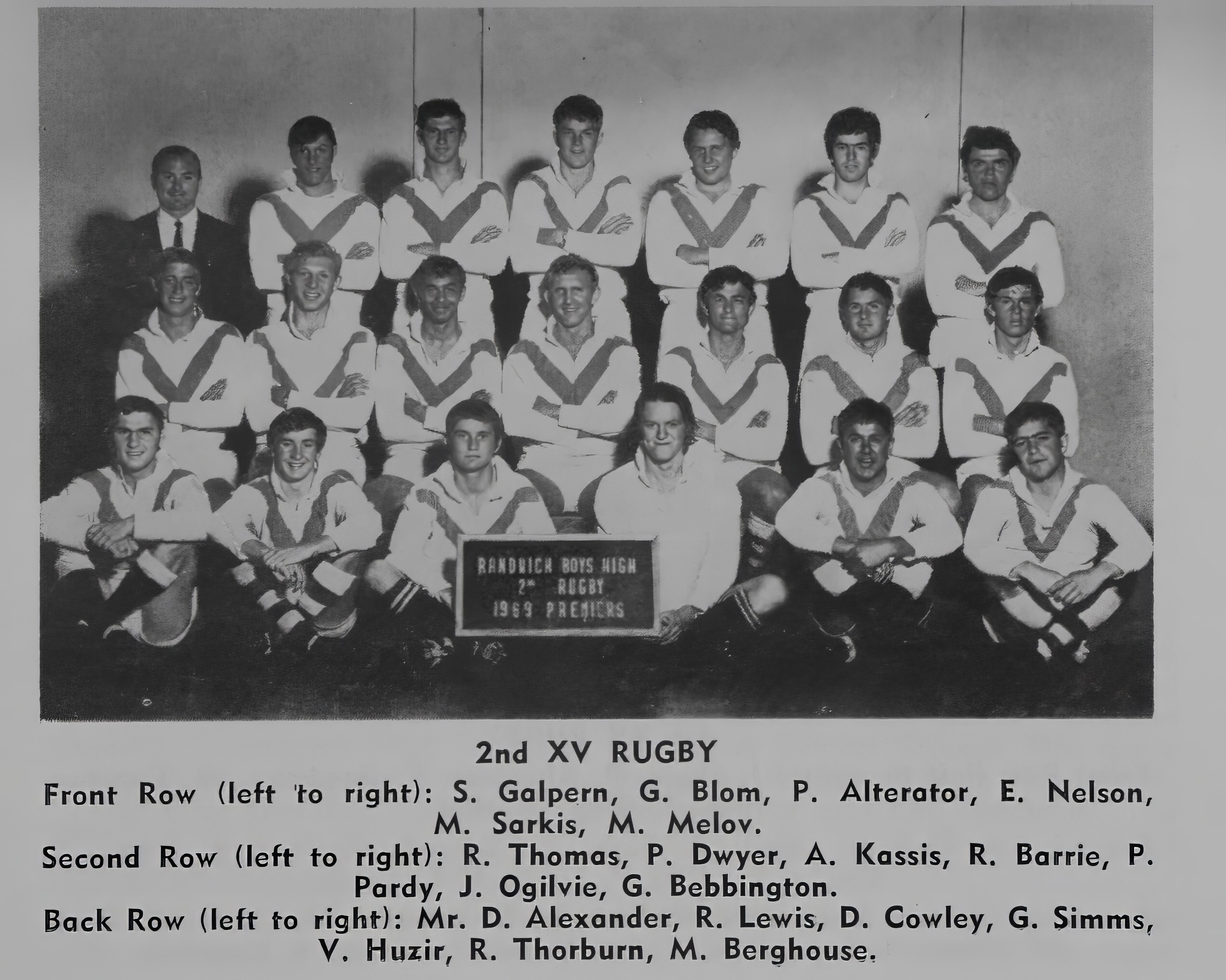 1969 2nd XV Rugby