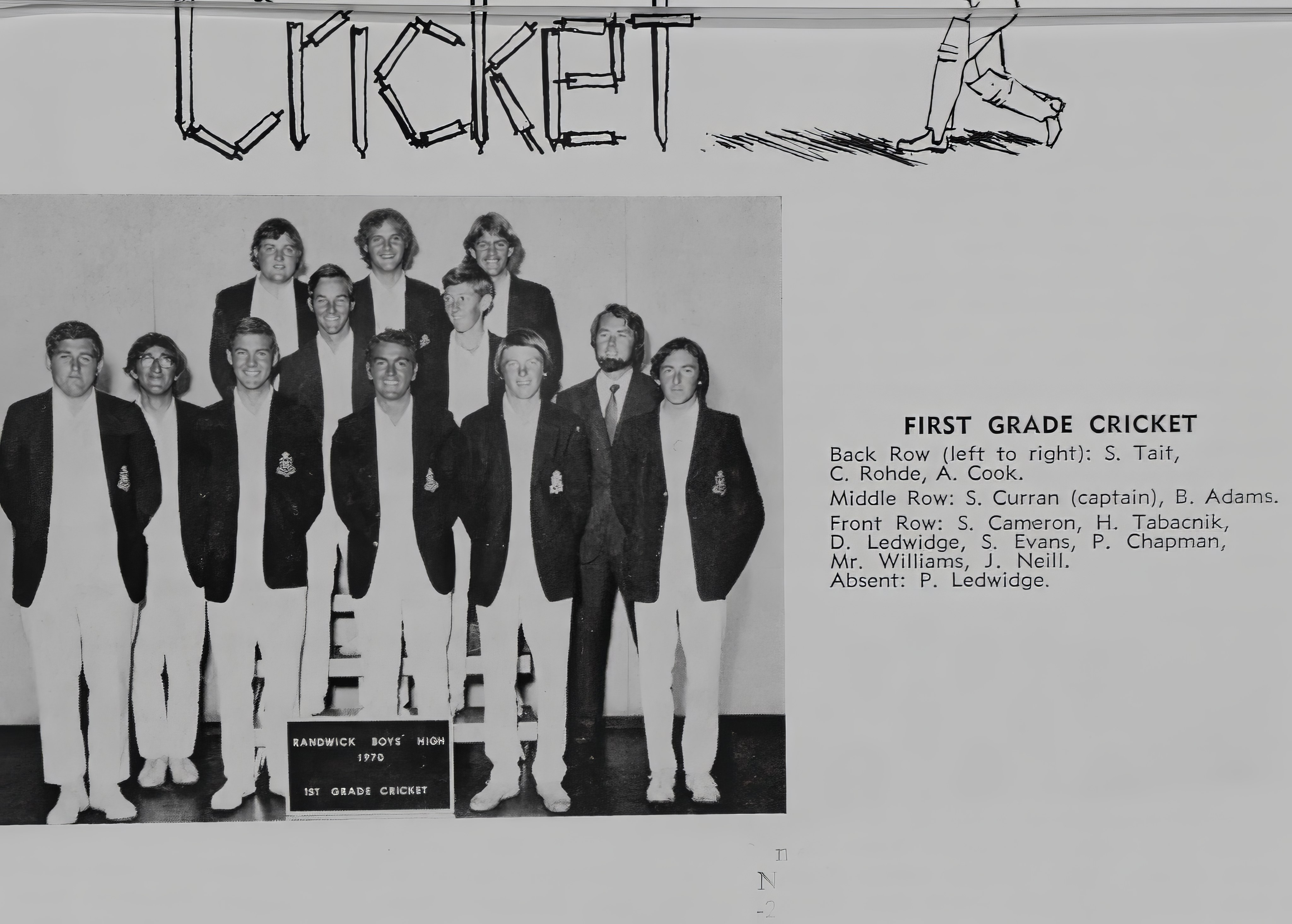 1970 First Grade Cricket