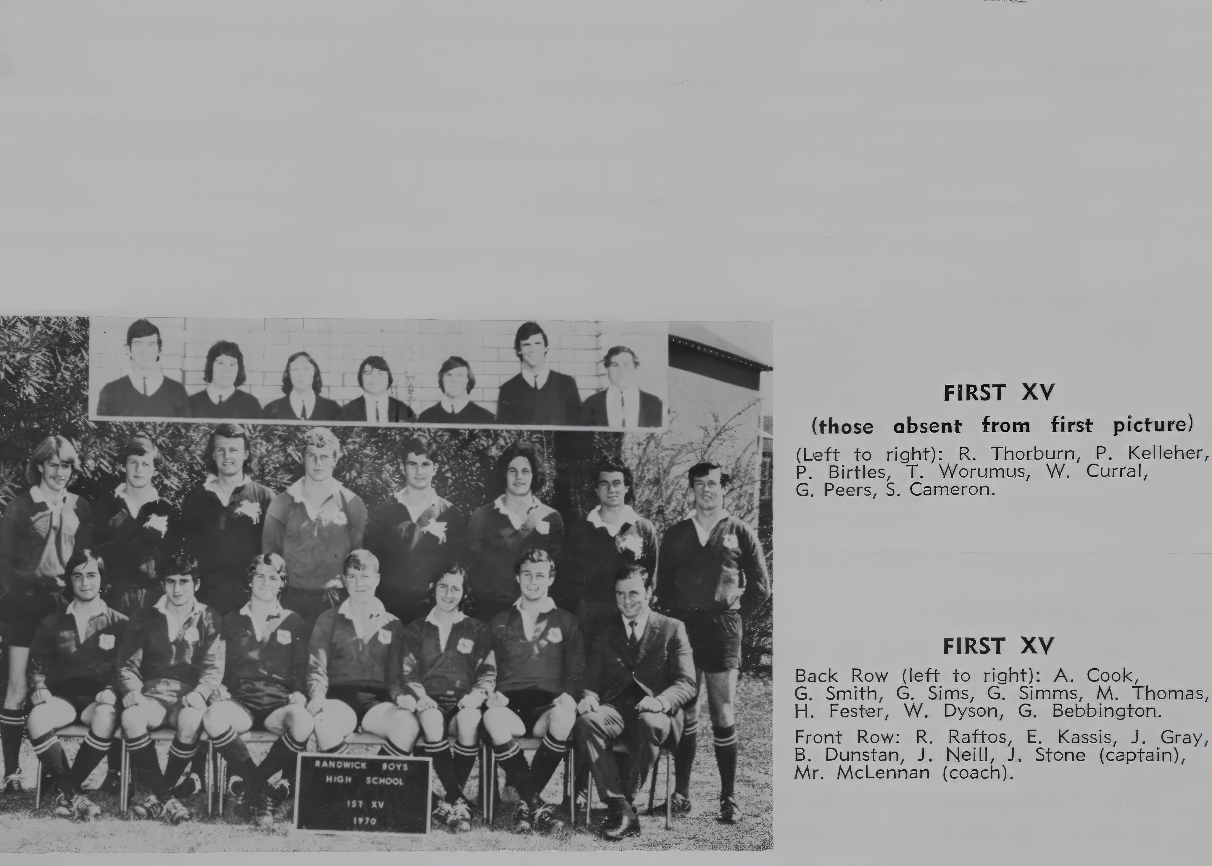 1970 First XV